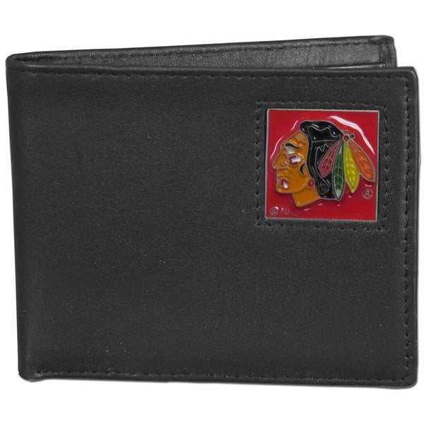 Chicago Blackhawks® Leather Bi-fold Wallet Packaged in Gift Box