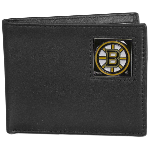 Boston Bruins® Leather Bi-fold Wallet Packaged in Gift Box