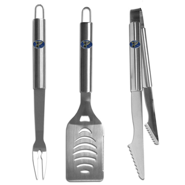 St. Louis Blues® 3 pc Stainless Steel BBQ Set