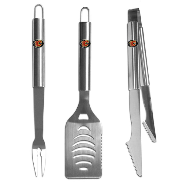 Calgary Flames® 3 pc Stainless Steel BBQ Set