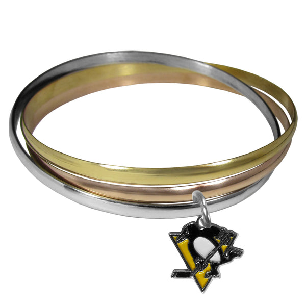 Pittsburgh Penguins® Tri-color Bangle Bracelet