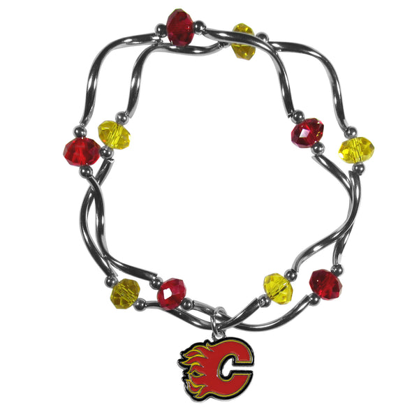 Calgary Flames® Crystal Bead Bracelet