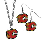 Calgary Flames® Dangle Earrings and Chain Necklace Set