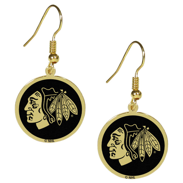 Chicago Blackhawks® Gold Tone Earrings