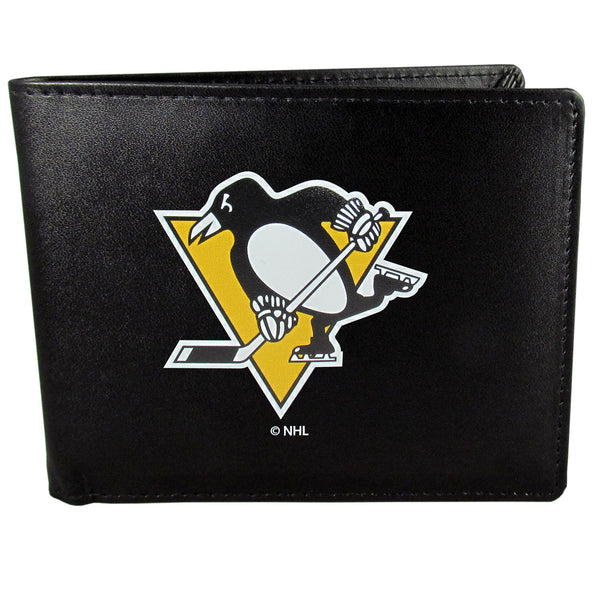Pittsburgh Penguins® Leather Bi-fold Wallet, Large Logo