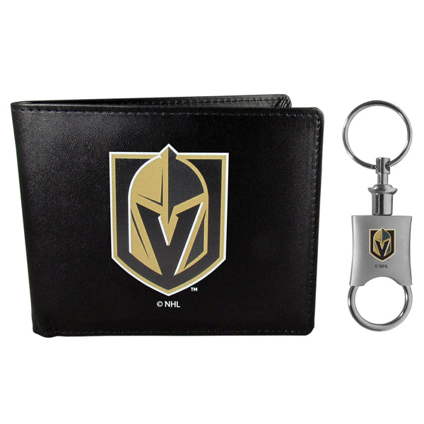 Vegas Golden Knights® Leather Bi-fold Wallet & Valet Key Chain
