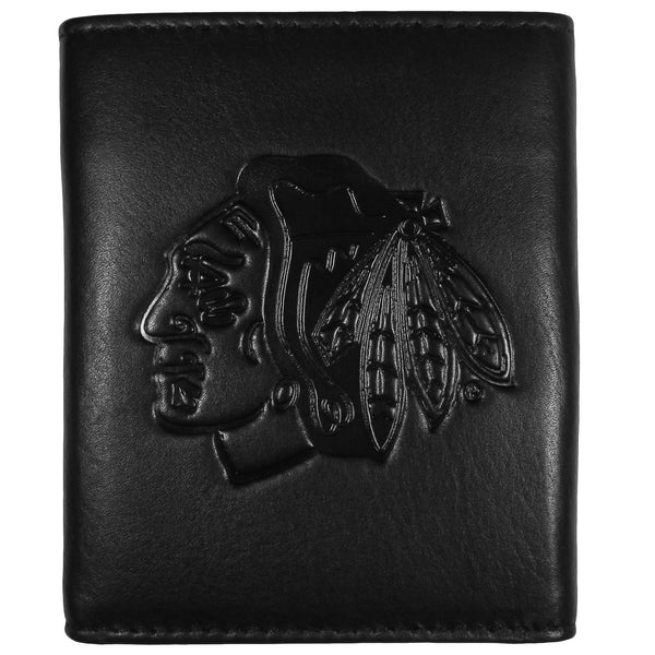 Chicago Blackhawks® Embossed Leather Tri-fold Wallet