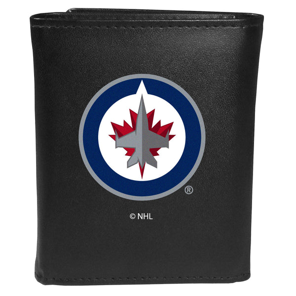 Winnipeg Jets™ Leather Tri-fold Wallet, Large Logo