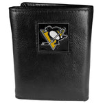 Pittsburgh Penguins® Deluxe Leather Tri-fold Wallet Packaged in Gift Box