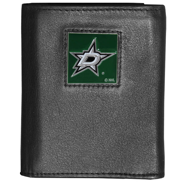 Dallas Stars™ Deluxe Leather Tri-fold Wallet Packaged in Gift Box