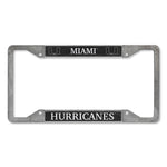 Miami Hurricanes 4-Corner Pewter Style License Plate Frame