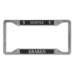 Seattle Kraken 4-Corner Pewter Style License Plate Frame