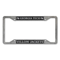 Georgia Tech Yellow Jackets 4-Corner Pewter Style License Plate Frame