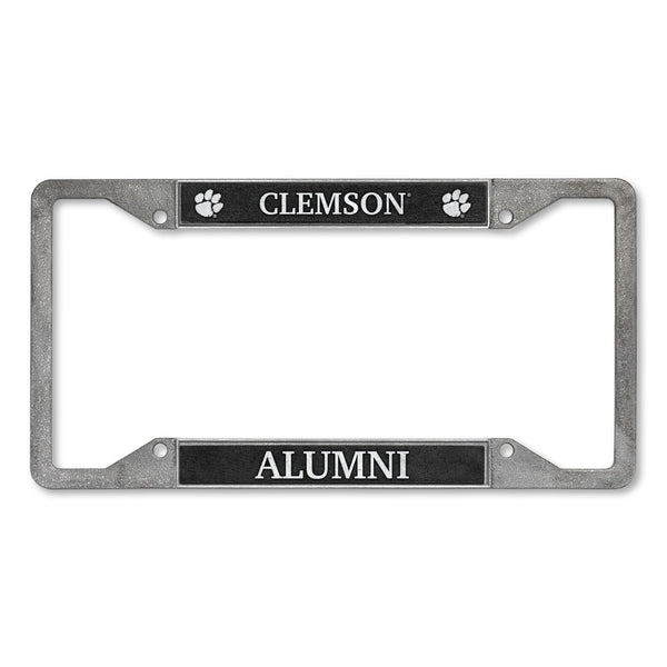 Clemson Tigers Alumni 4-Corner Pewter Style License Plate Frame