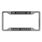 Louisiana-Lafayette Ragin Cajuns 4-Corner Pewter Style License Plate Frame