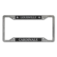 Louisville Cardinals 4-Corner Pewter Style License Plate Frame