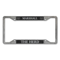 Marshall Thundering Herd 4-Corner Pewter Style License Plate Frame