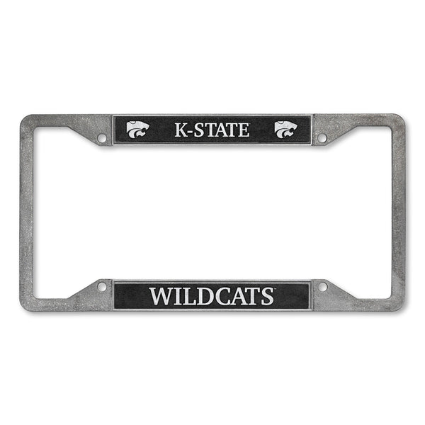 Kansas State Wildcats 4-Corner Pewter Style License Plate Frame