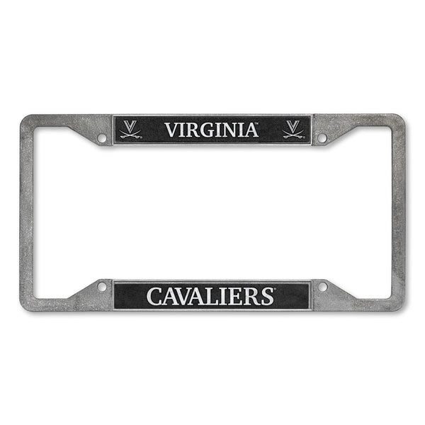 Virginia Cavaliers 4-Corner Pewter Style License Plate Frame