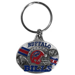 Buffalo Bills Oval Carved Metal Key Chain