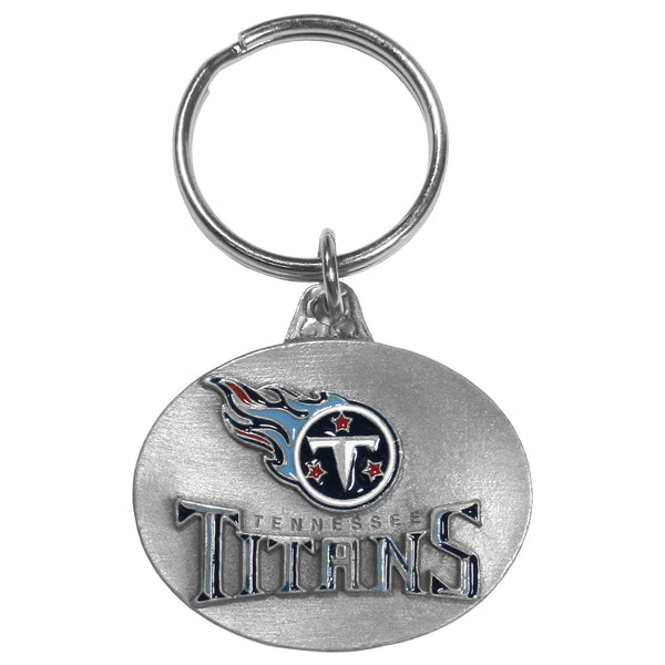 Tennessee Titans Oval Carved Metal Key Chain