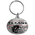Houston Texans Oval Carved Metal Key Chain