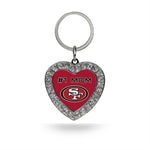 Wholesale # 1 Mom 49ers Rhinestone Heart Keychain
