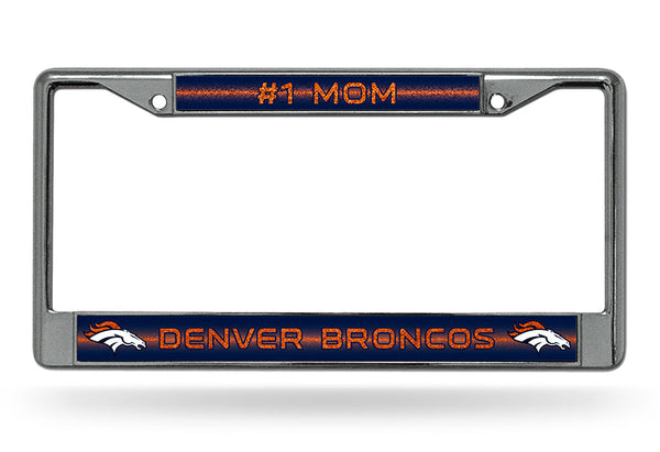 Wholesale # 1 Mom Broncos Glitter Chrome Frame