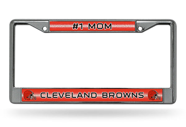 Wholesale # 1 Mom Browns Glitter Chrome Frame