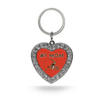 Wholesale # 1 Mom Browns Rhinestone Heart Keychain