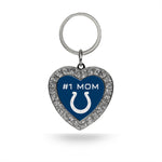 Wholesale # 1 Mom Colts Rhinestone Heart Keychain