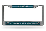 Wholesale # 1 Mom Eagles Glitter Chrome Frame