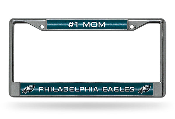 Wholesale # 1 Mom Eagles Glitter Chrome Frame