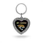 Wholesale # 1 Mom Jaguars Rhinestone Heart Keychain