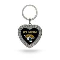 Wholesale # 1 Mom Jaguars Rhinestone Heart Keychain