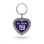 Wholesale # 1 Mom NY Giants Rhinestone Heart Keychain
