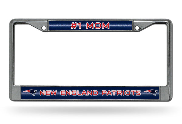 Wholesale # 1 Mom Patriots Glitter Chrome Frame