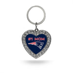 Wholesale # 1 Mom Patriots Rhinestone Heart Keychain