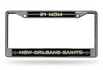 Wholesale # 1 Mom Saints Glitter Chrome Frame