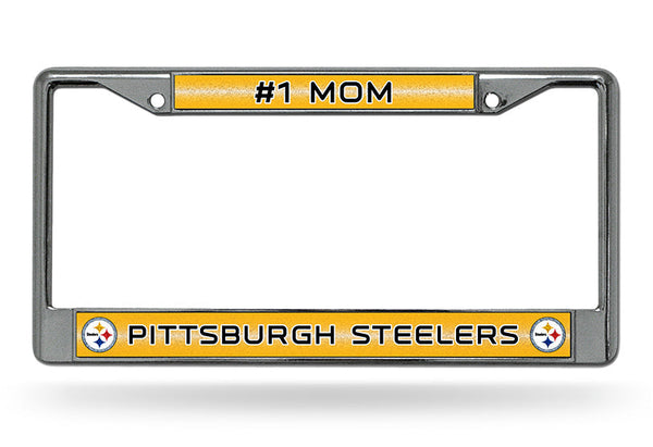 Wholesale # 1 Mom Steelers Glitter Chrome Frame