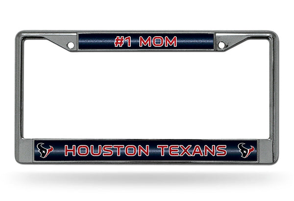 Wholesale # 1 Mom Texans Glitter Chrome Frame