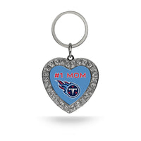 Wholesale # 1 Mom Titans Rhinestone Heart Keychain