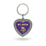 Wholesale # 1 Mom Vikings Rhinestone Heart Keychain