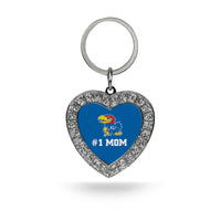 Wholesale #1 Mom Kansas Rhinestone Heart Keychain