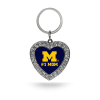 Wholesale #1 Mom Michigan Rhinestone Heart Keychain