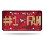 Wholesale 49ers #1 Fan Primary Logo Metal Auto Tag