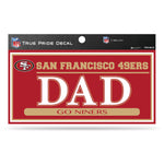 Wholesale 49ers 3" X 6" True Pride Decal - Dad