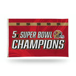 Wholesale 49Ers 5 Time Super Bowl Champs Banner Flag