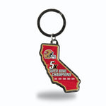 Wholesale 49ers 5 Time Super Bowl Champs State Shaped Keychain (California)
