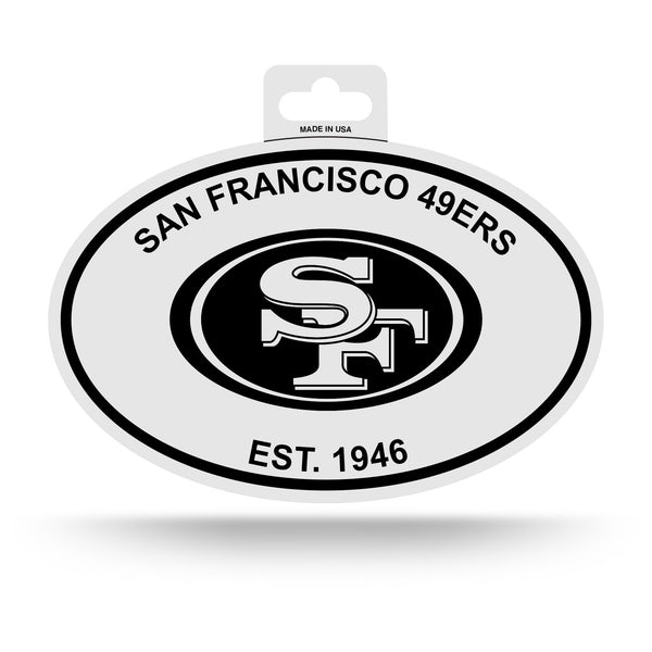 Wholesale 49ers Black And White Oval Sticker